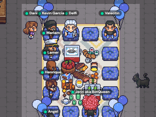 Virtual team celebration on Gather.town